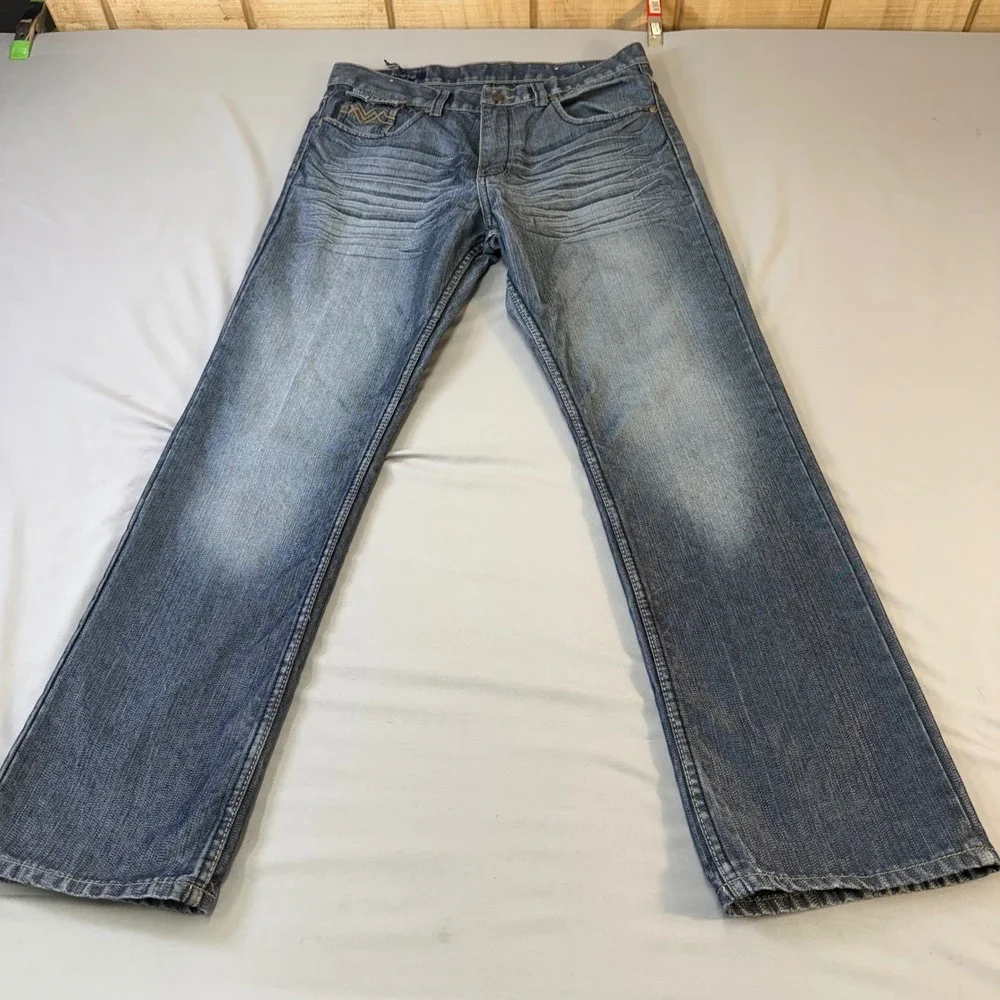 Jeans Sacred Cult Denim Jeans Mens 32x30 Blue Wash Straight Leg Pants  Handsome!